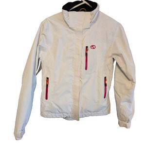 MARKER White Hooded Winter Gore-Tex Snowboard Ski Jacket Womens Size 6 EUC